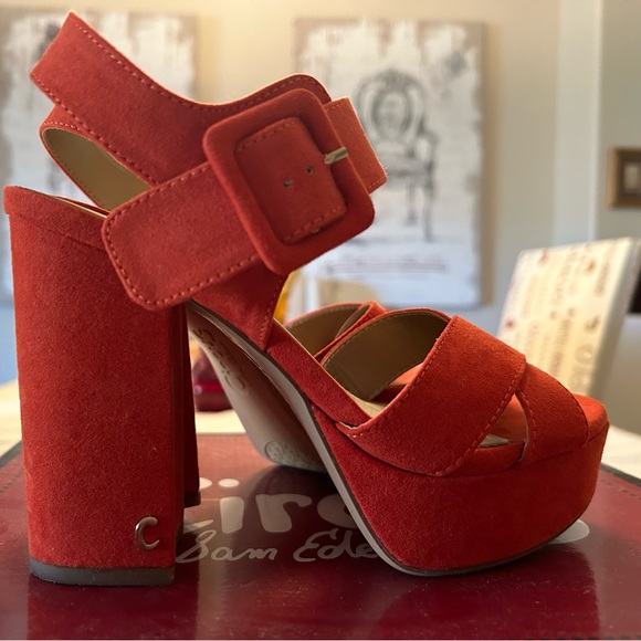 CLEARANCE! CIRCUS BY SAM EDELMAN “KAYLOR” CANDY RED PLATFORM SHOES/BOX SIZE 6 - Picture 3 of 11